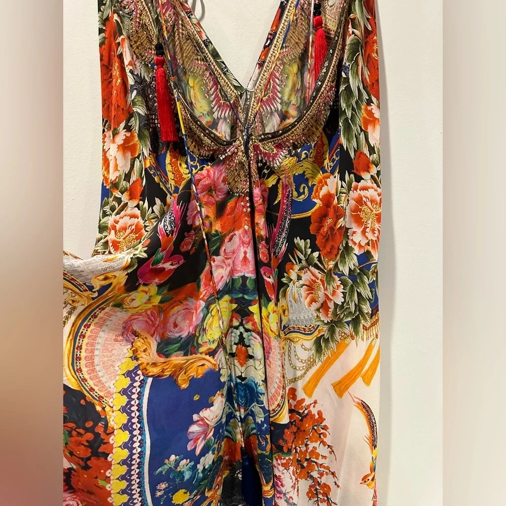 Czarina Women's Floral Resort Silk Dress - Picture 5 of 11